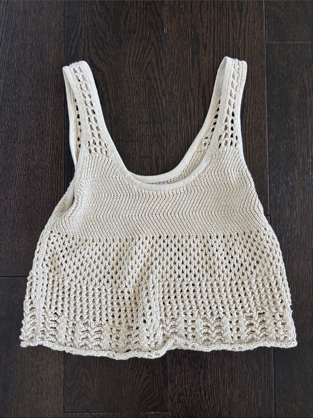 SOLD Cream Crochet Knit Tank Top